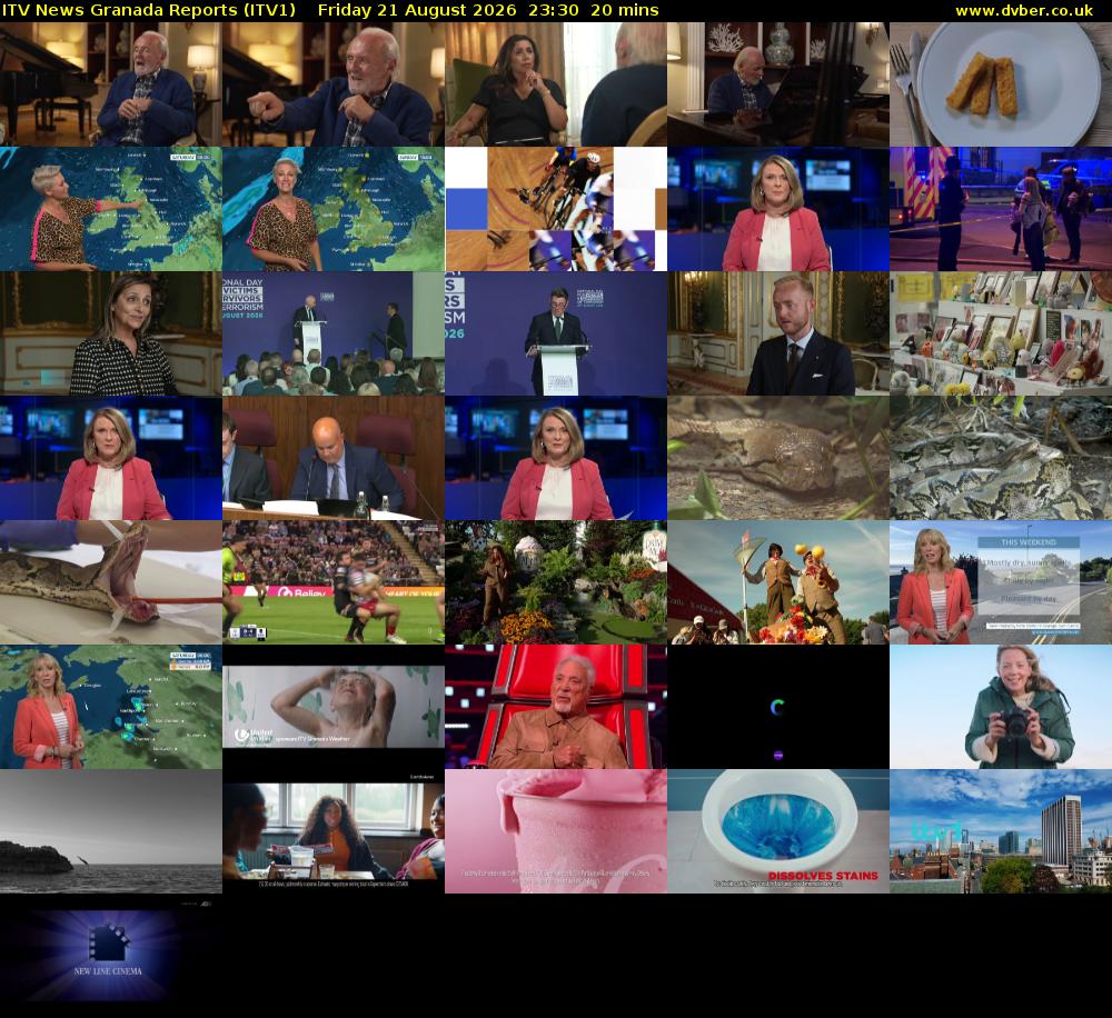 ITV News Granada Reports (ITV1) Friday 21 August 2026 23:30 - 23:50