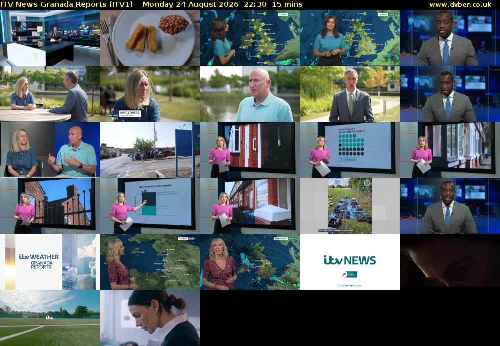 ITV News Granada Reports (ITV1) Monday 24 August 2026 22:30 - 22:45