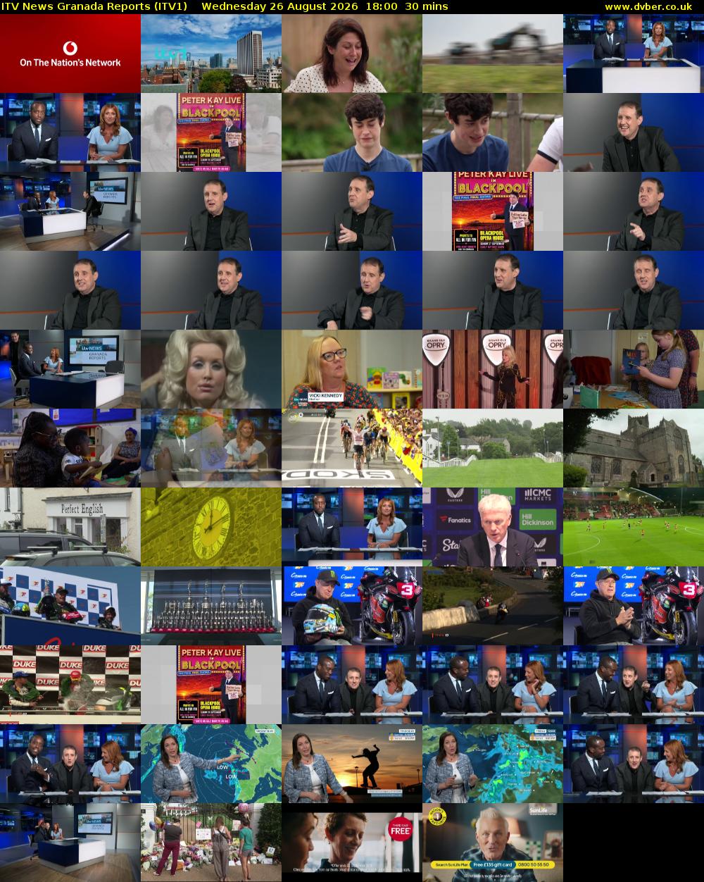 ITV News Granada Reports (ITV1) Wednesday 26 August 2026 18:00 - 18:30