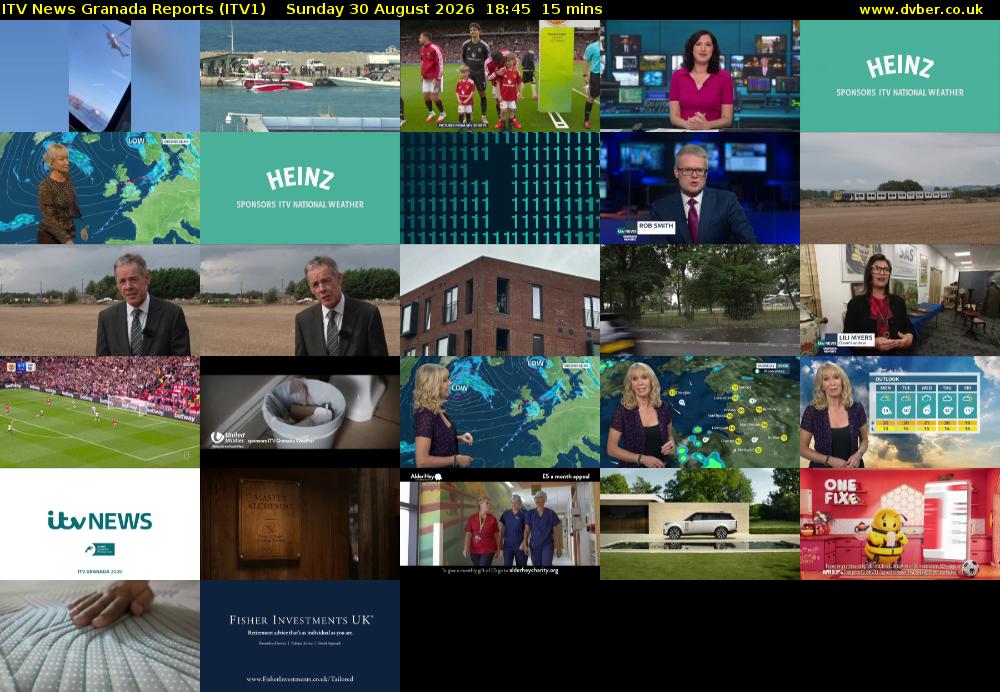 ITV News Granada Reports (ITV1) Sunday 30 August 2026 18:45 - 19:00