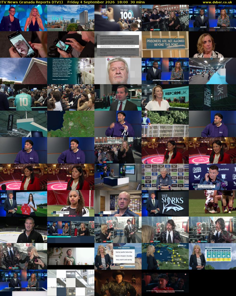 ITV News Granada Reports (ITV1) Friday 4 September 2026 18:00 - 18:30