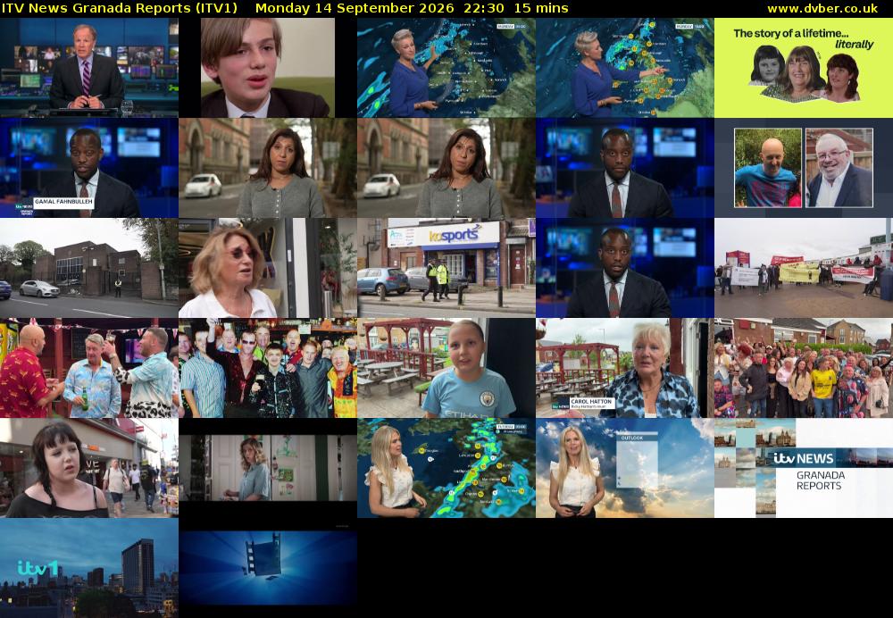 ITV News Granada Reports (ITV1) Monday 14 September 2026 22:30 - 22:45