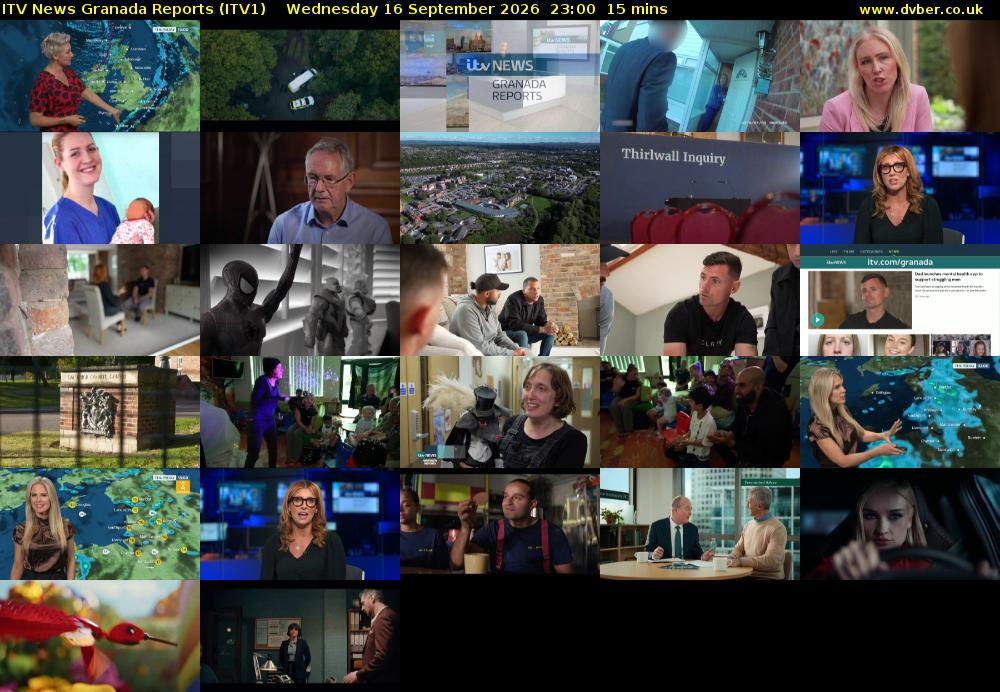 ITV News Granada Reports (ITV1) Wednesday 16 September 2026 23:00 - 23:15