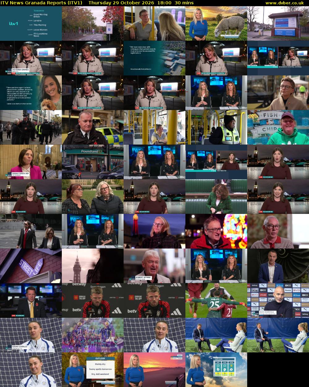 ITV News Granada Reports (ITV1) Thursday 29 October 2026 18:00 - 18:30