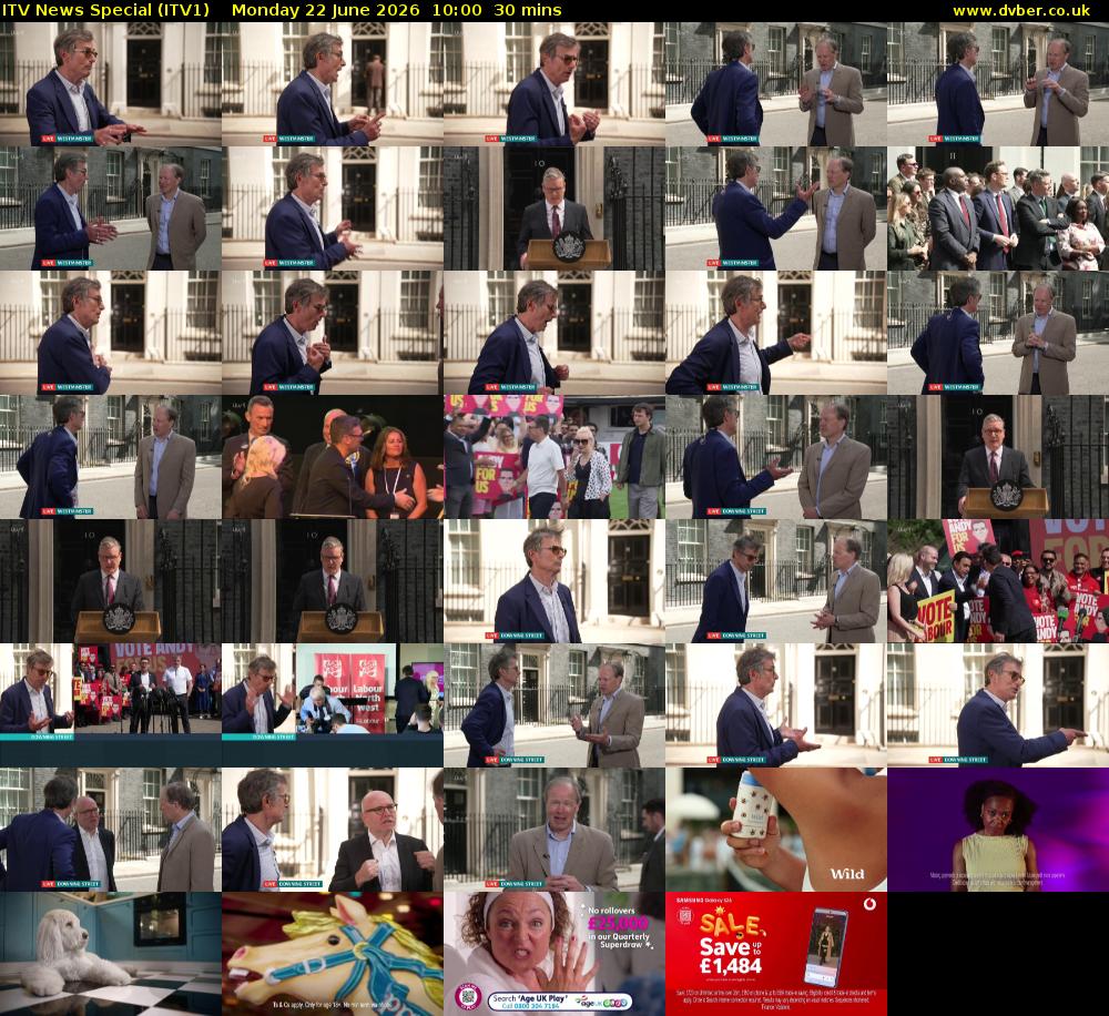 ITV News Special (ITV1) Monday 22 June 2026 10:00 - 10:30