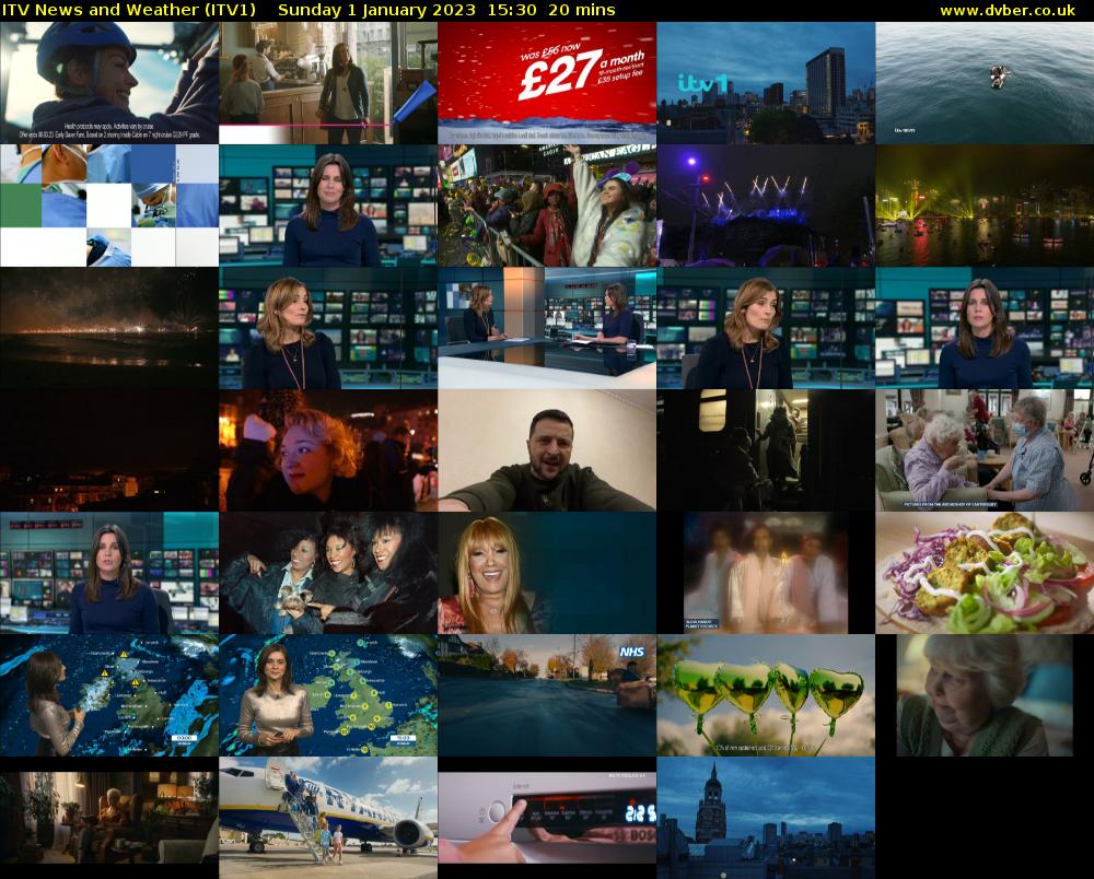 ITV News and Weather (ITV1) Sunday 1 January 2023 15:30 - 15:50
