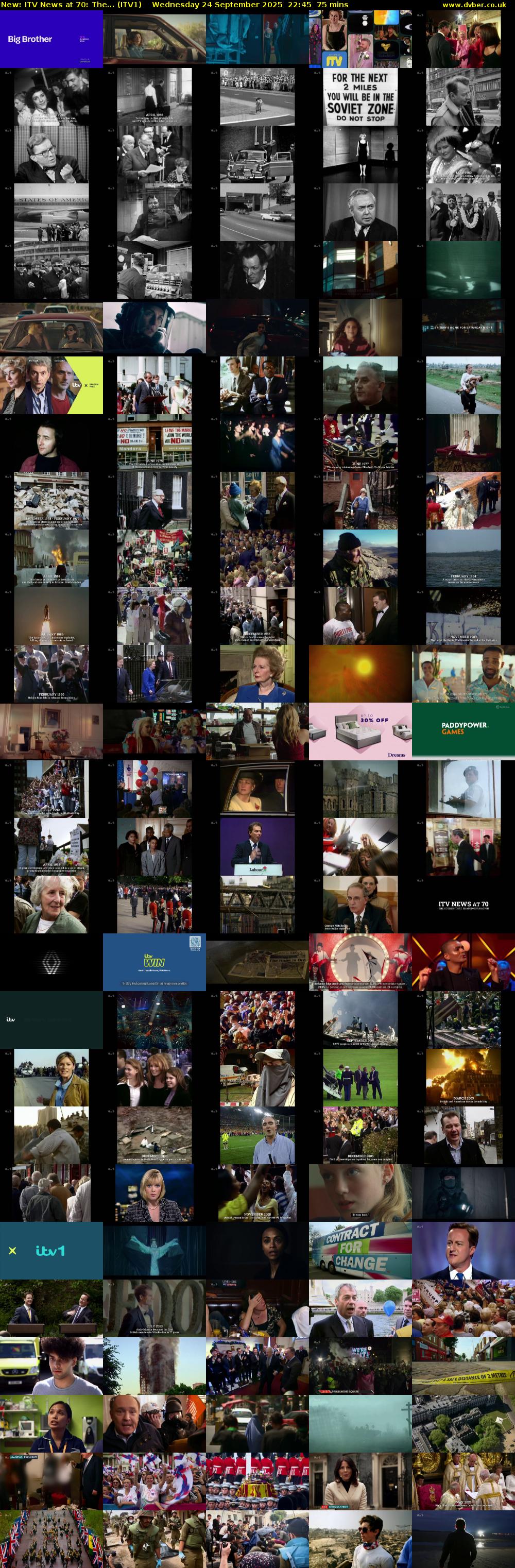 ITV News at 70: The... (ITV1) Wednesday 24 September 2025 22:45 - 00:00