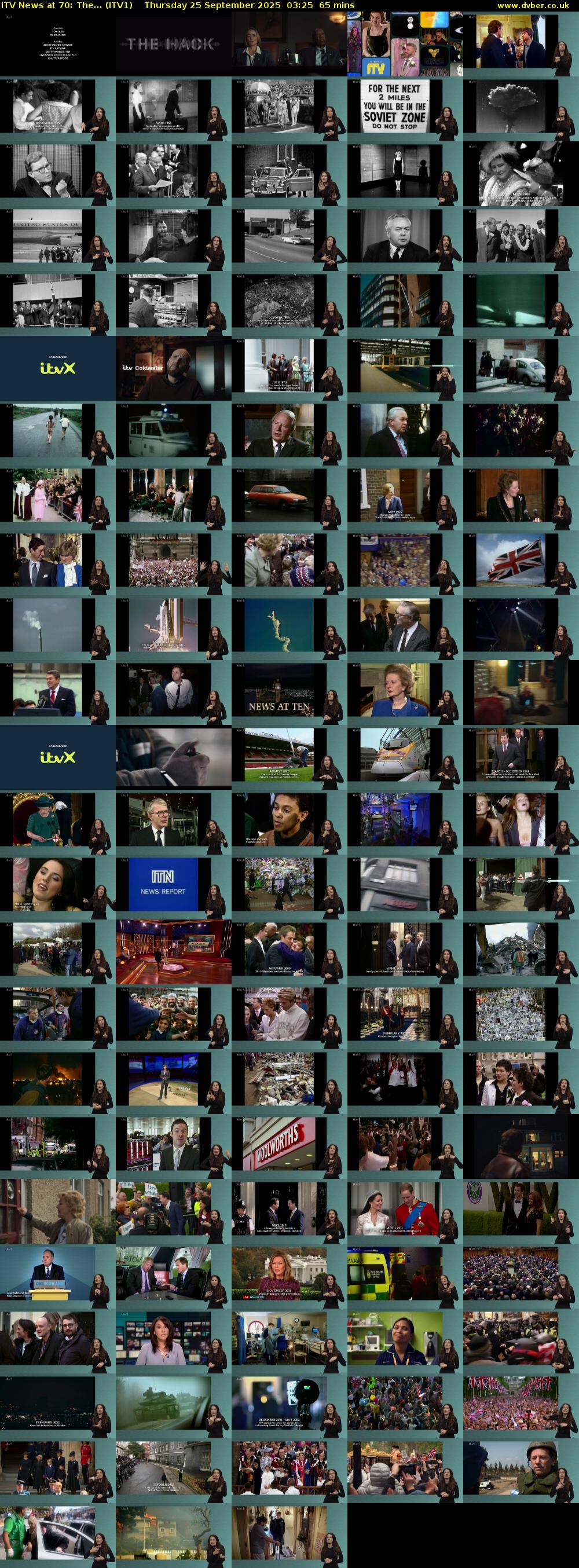 ITV News at 70: The... (ITV1) Thursday 25 September 2025 03:25 - 04:30