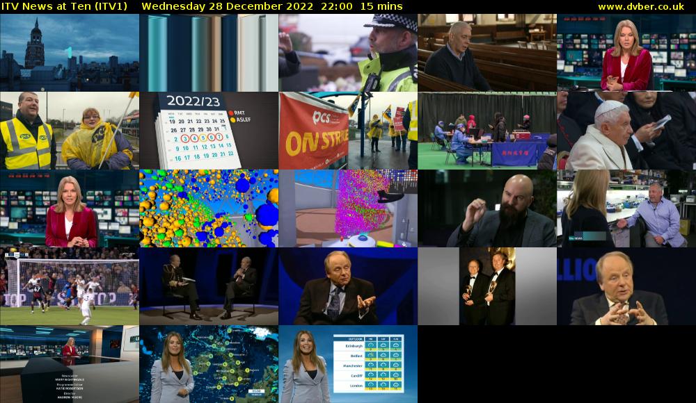 ITV News at Ten (ITV1) Wednesday 28 December 2022 22:00 - 22:15