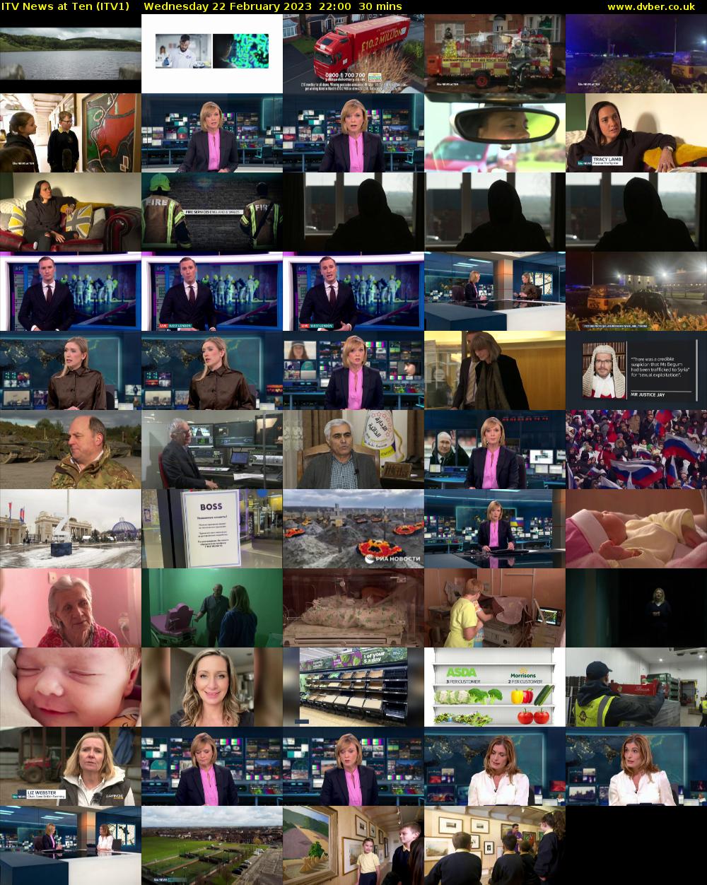 ITV News at Ten (ITV1) Wednesday 22 February 2023 22:00 - 22:30