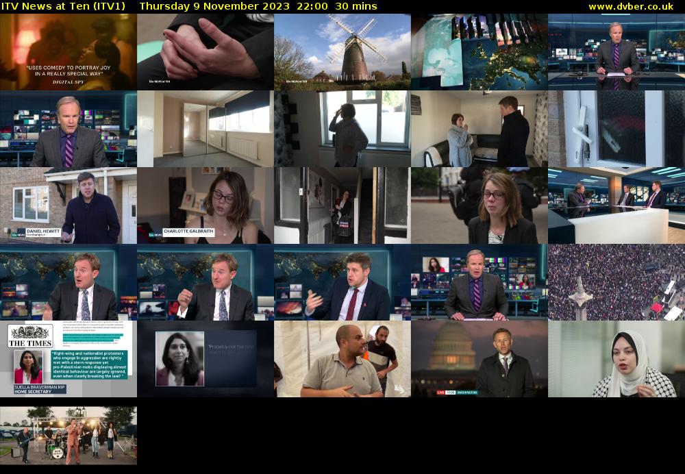 ITV News at Ten (ITV1) Thursday 9 November 2023 22:00 - 22:30