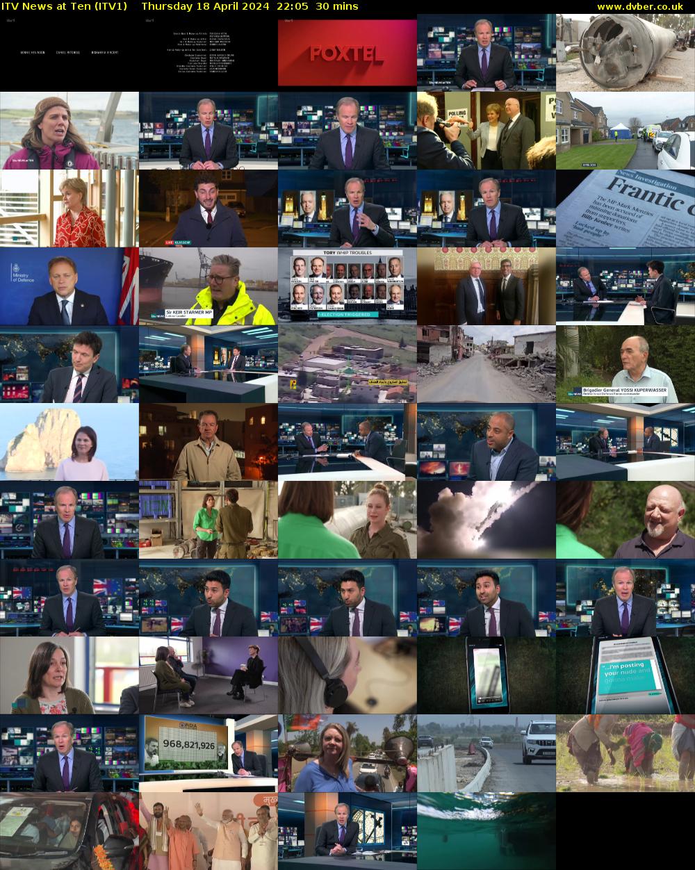 ITV News at Ten (ITV1) Thursday 18 April 2024 22:05 - 22:35