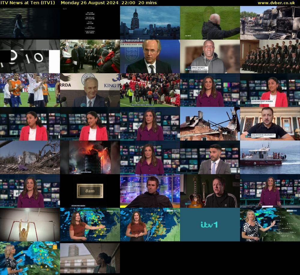 ITV News at Ten (ITV1) Monday 26 August 2024 22:00 - 22:20