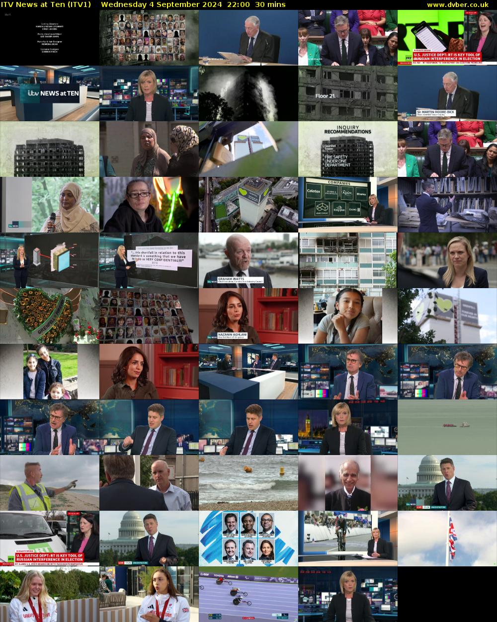 ITV News at Ten (ITV1) Wednesday 4 September 2024 22:00 - 22:30
