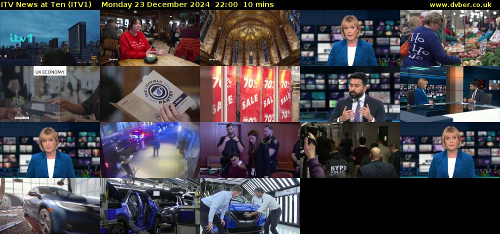 ITV News at Ten (ITV1) Monday 23 December 2024 22:00 - 22:10