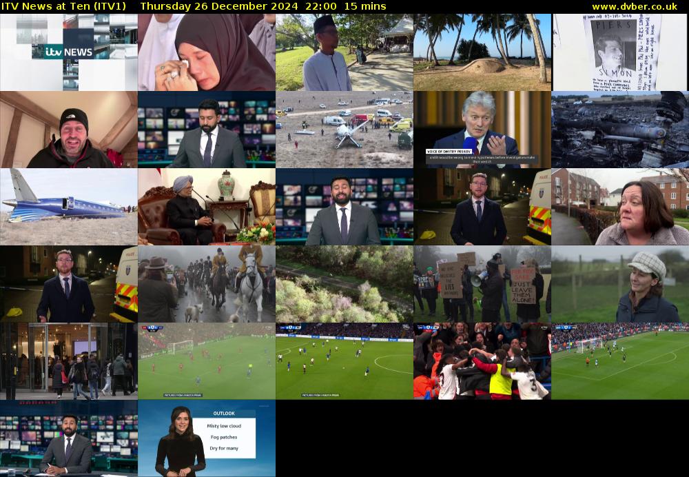 ITV News at Ten (ITV1) Thursday 26 December 2024 22:00 - 22:15