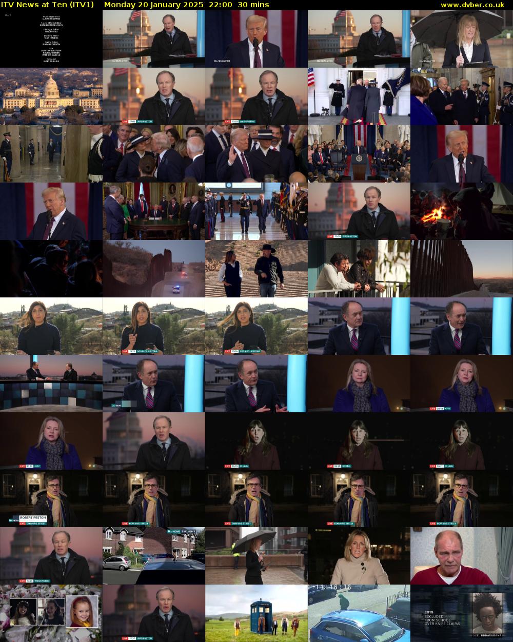 ITV News at Ten (ITV1) Monday 20 January 2025 22:00 - 22:30