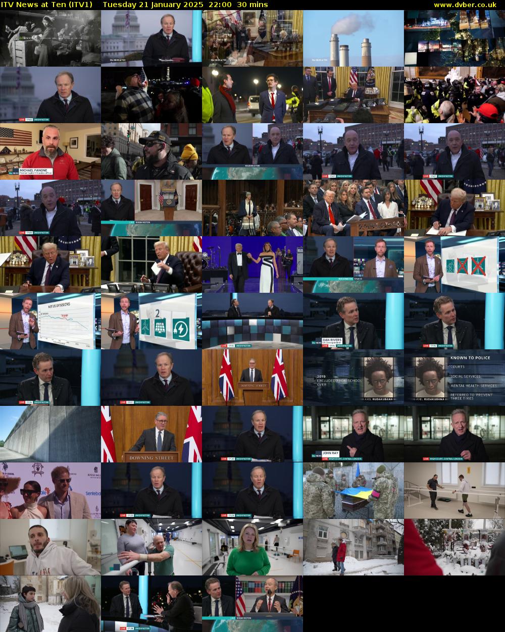 ITV News at Ten (ITV1) Tuesday 21 January 2025 22:00 - 22:30