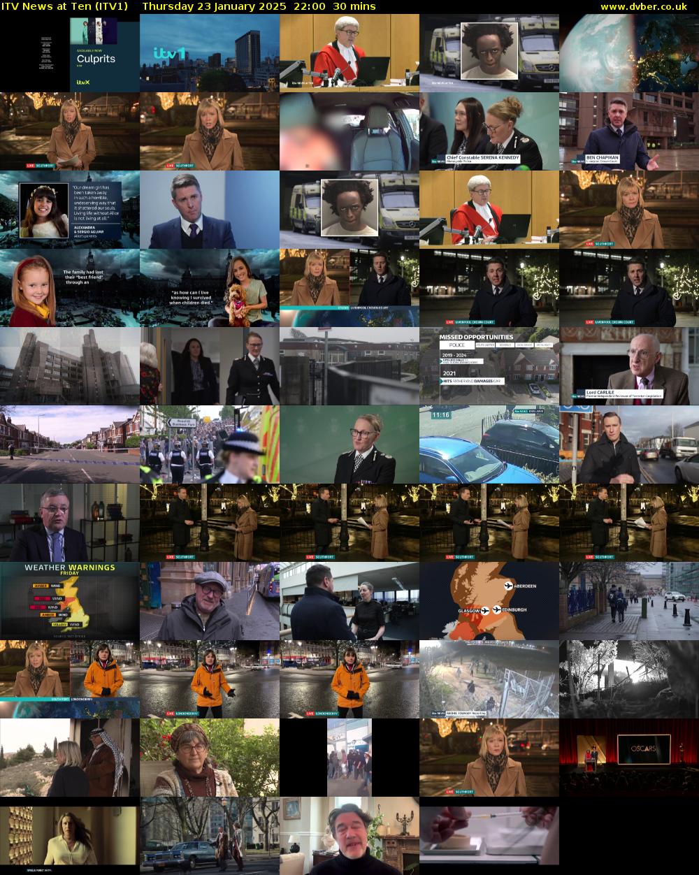 ITV News at Ten (ITV1) Thursday 23 January 2025 22:00 - 22:30