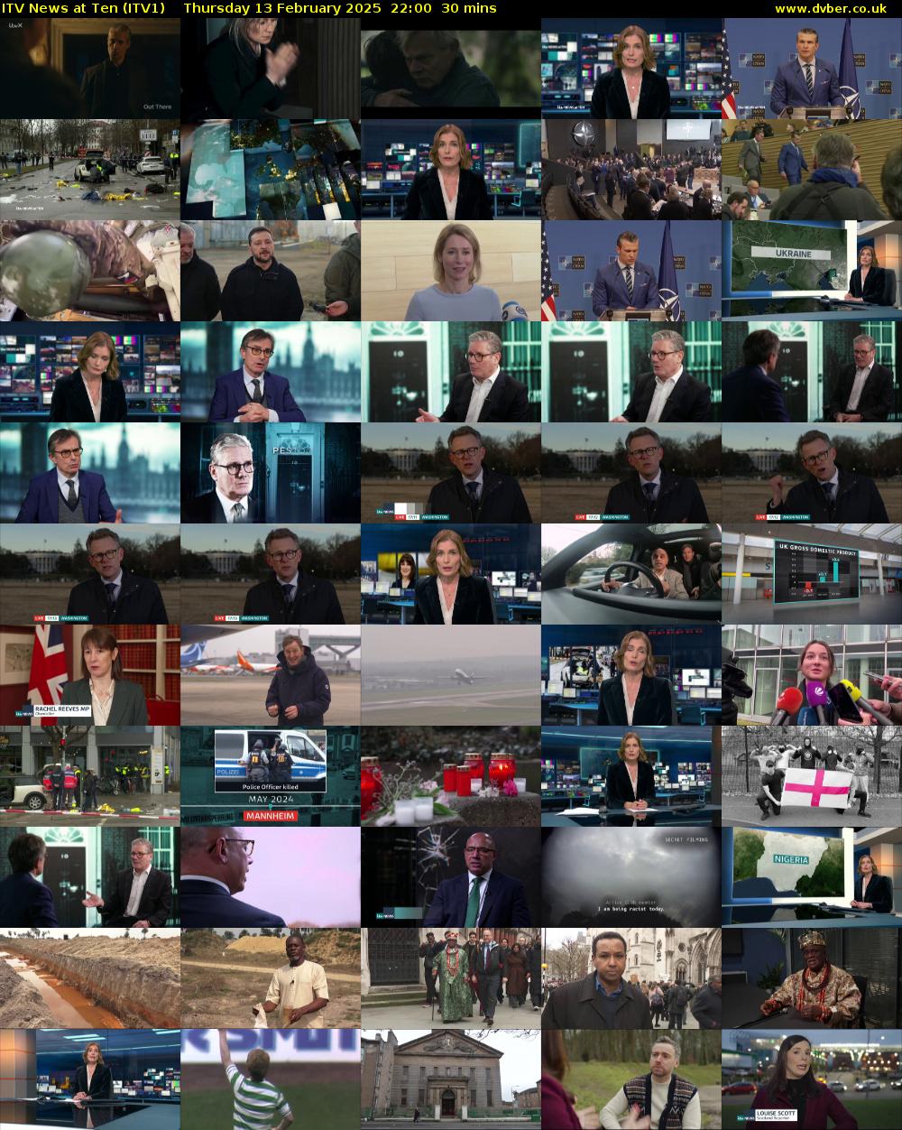 ITV News at Ten (ITV1) Thursday 13 February 2025 22:00 - 22:30