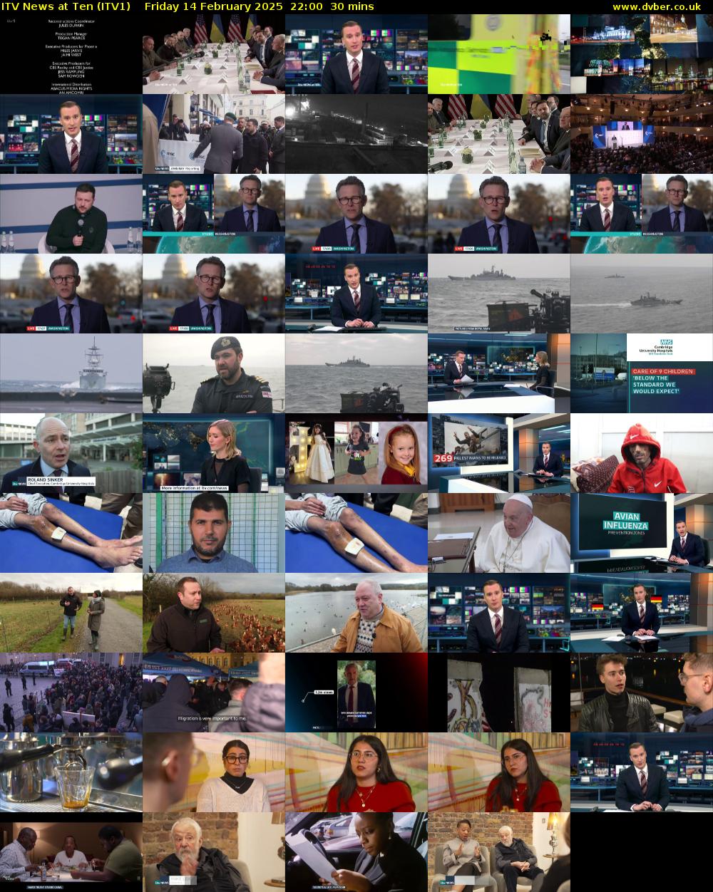 ITV News at Ten (ITV1) Friday 14 February 2025 22:00 - 22:30