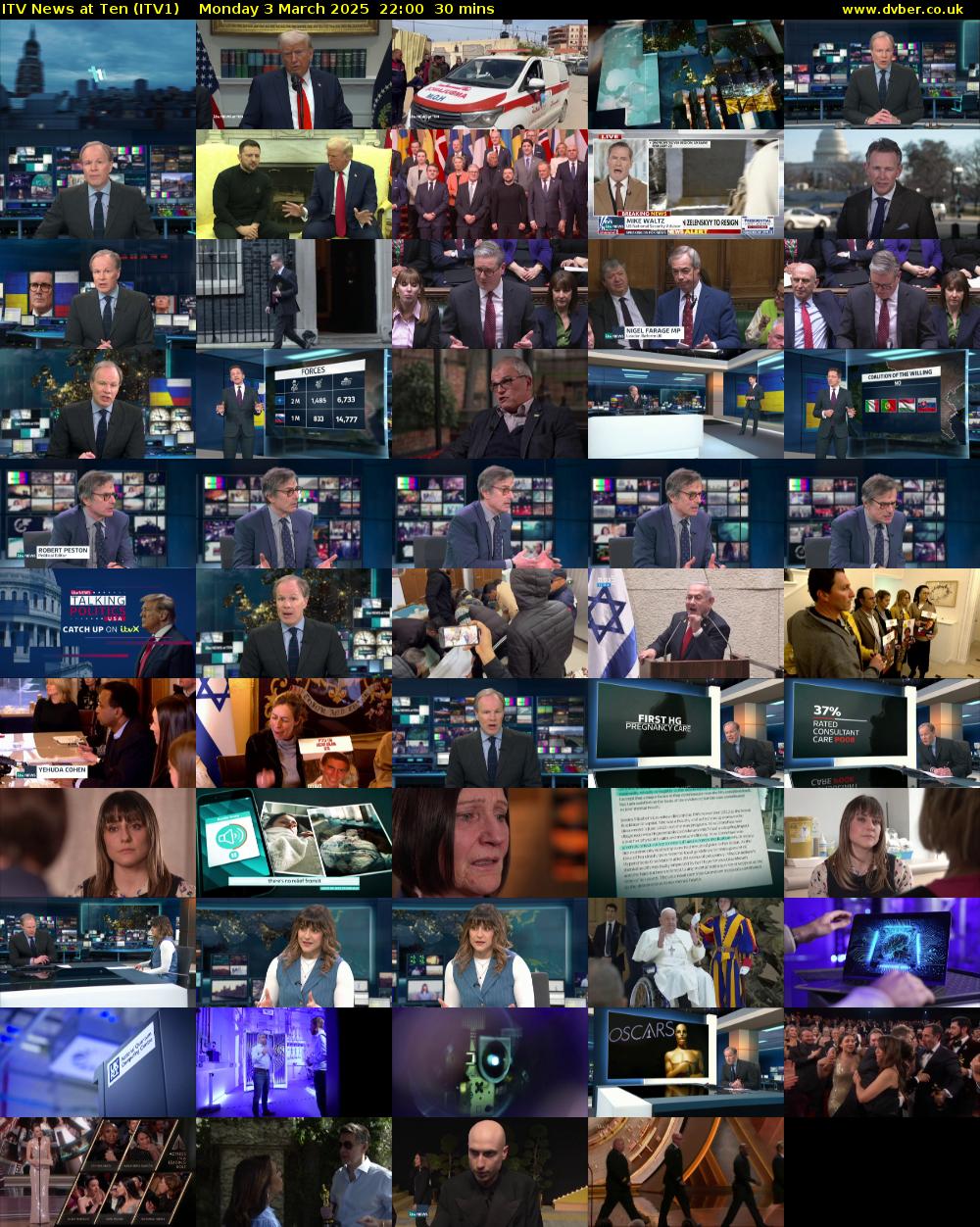 ITV News at Ten (ITV1) Monday 3 March 2025 22:00 - 22:30