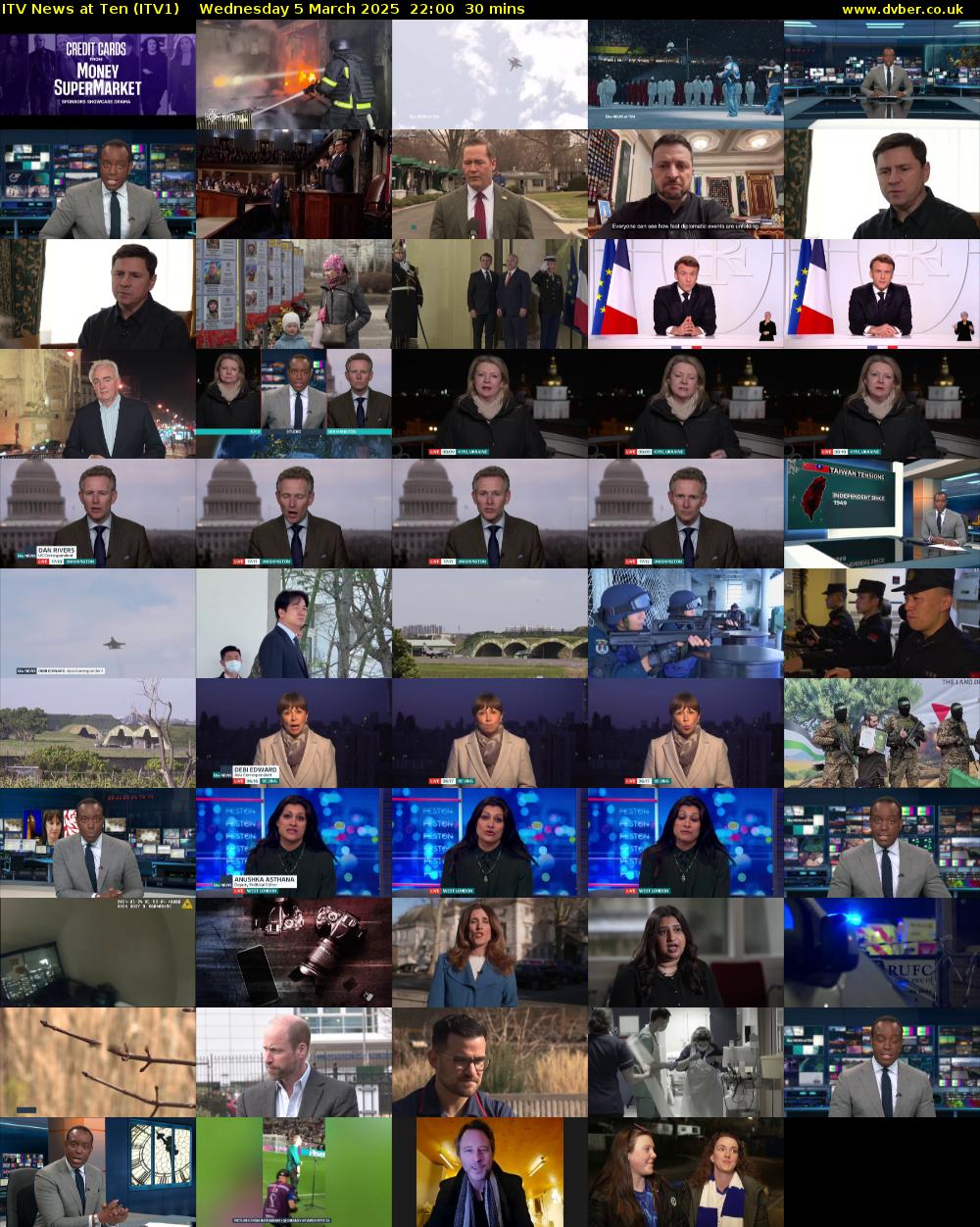 ITV News at Ten (ITV1) Wednesday 5 March 2025 22:00 - 22:30