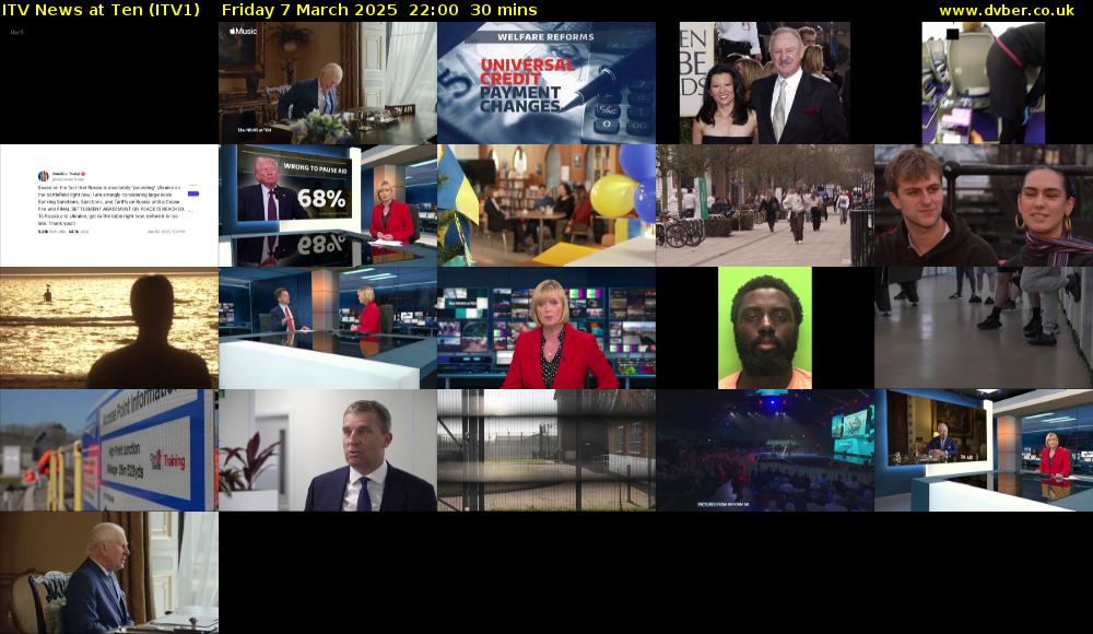 ITV News at Ten (ITV1) Friday 7 March 2025 22:00 - 22:30