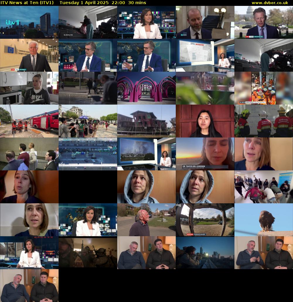 ITV News at Ten (ITV1) Tuesday 1 April 2025 22:00 - 22:30
