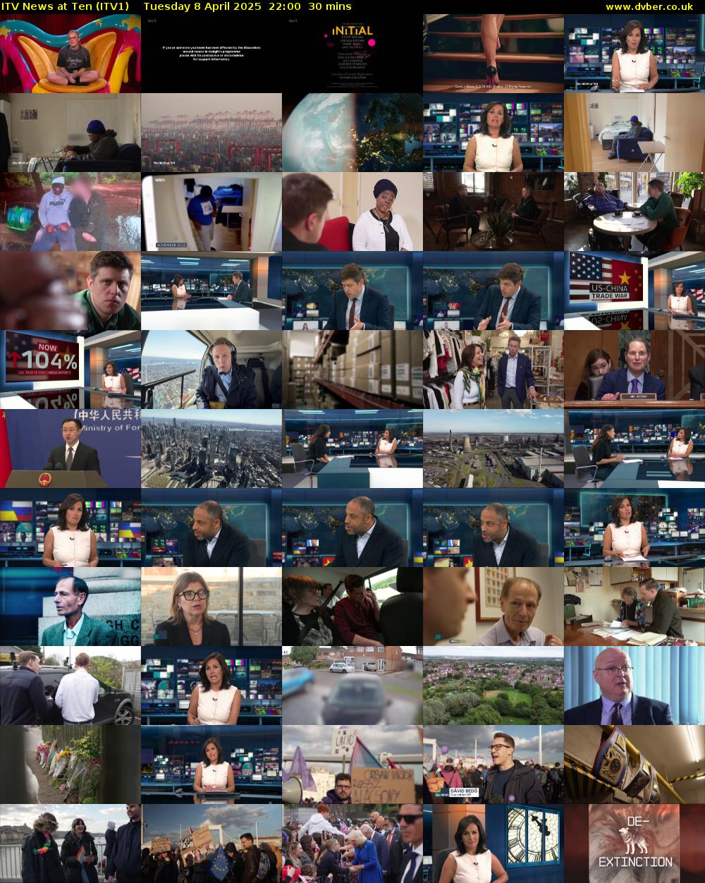 ITV News at Ten (ITV1) Tuesday 8 April 2025 22:00 - 22:30