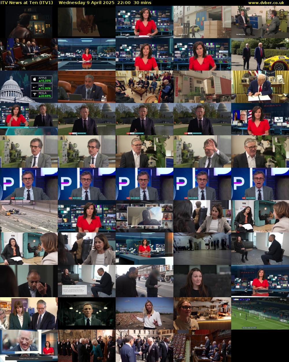 ITV News at Ten (ITV1) Wednesday 9 April 2025 22:00 - 22:30
