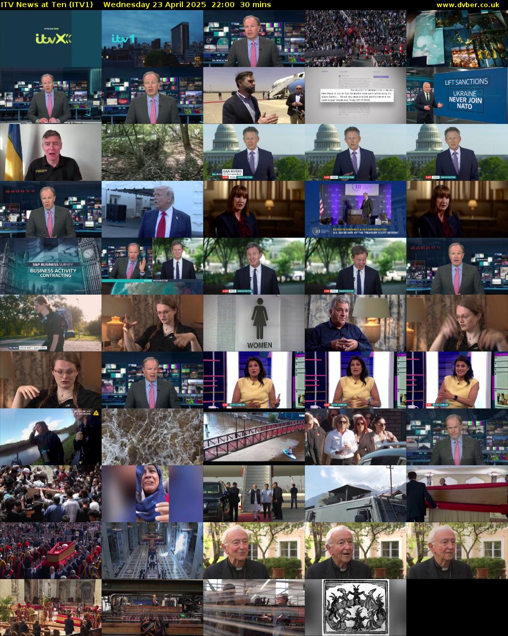 ITV News at Ten (ITV1) Wednesday 23 April 2025 22:00 - 22:30