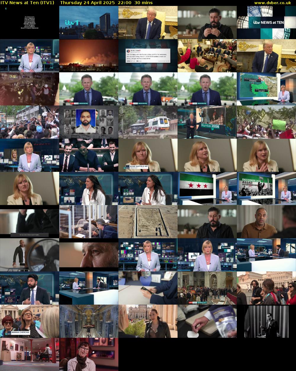 ITV News at Ten (ITV1) Thursday 24 April 2025 22:00 - 22:30
