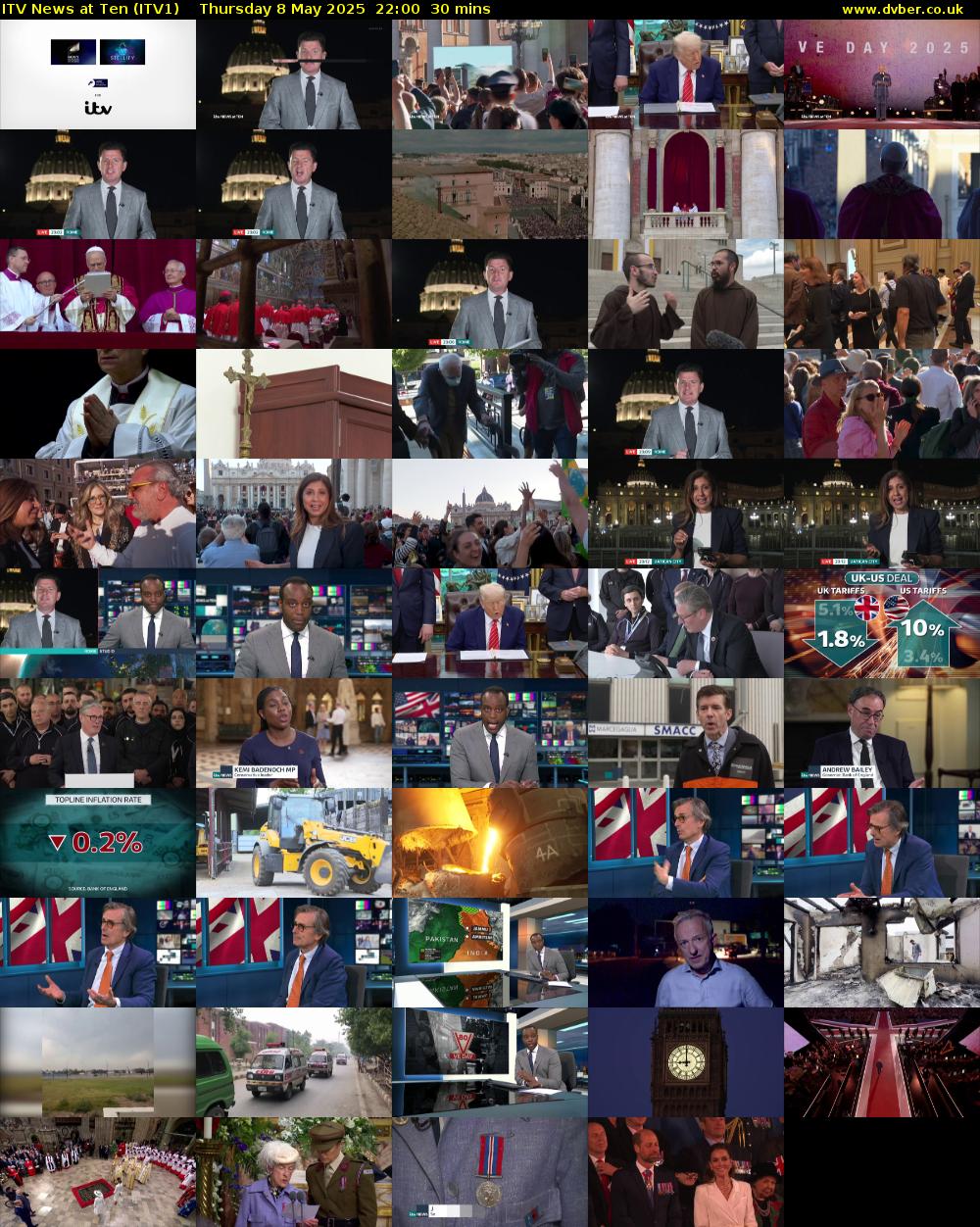 ITV News at Ten (ITV1) Thursday 8 May 2025 22:00 - 22:30