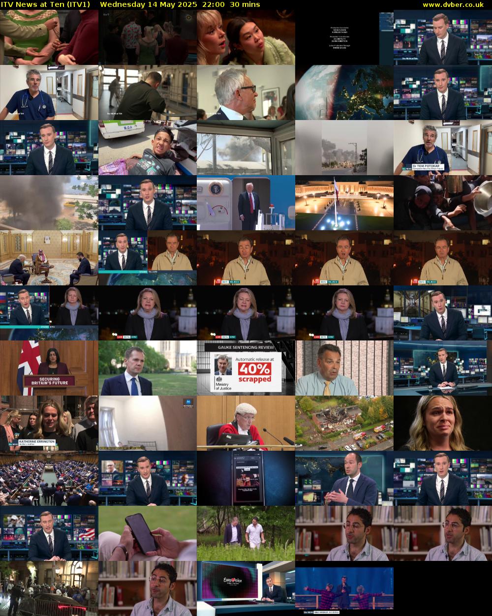 ITV News at Ten (ITV1) Wednesday 14 May 2025 22:00 - 22:30