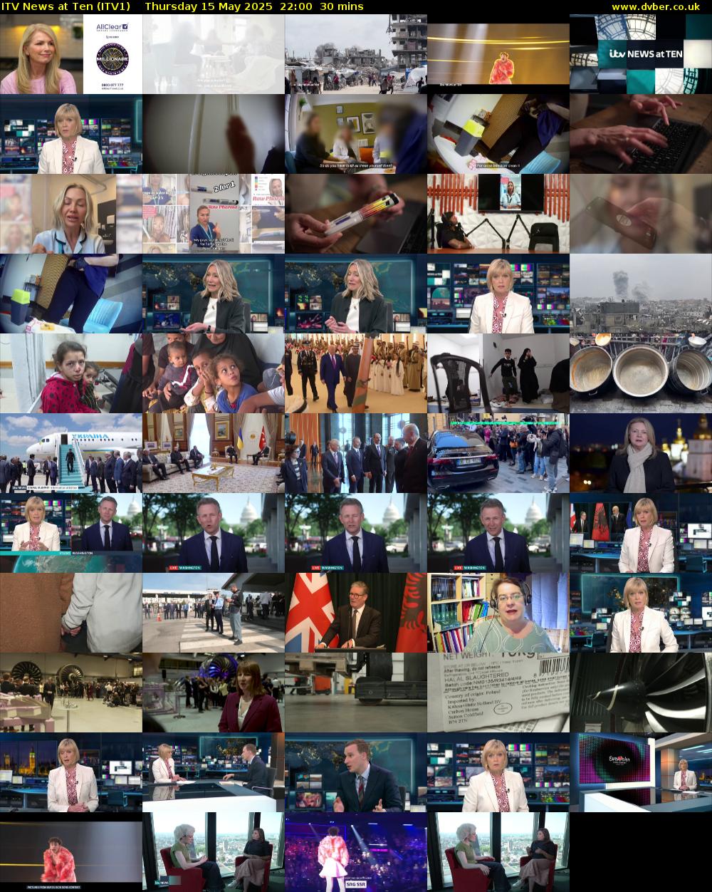 ITV News at Ten (ITV1) Thursday 15 May 2025 22:00 - 22:30
