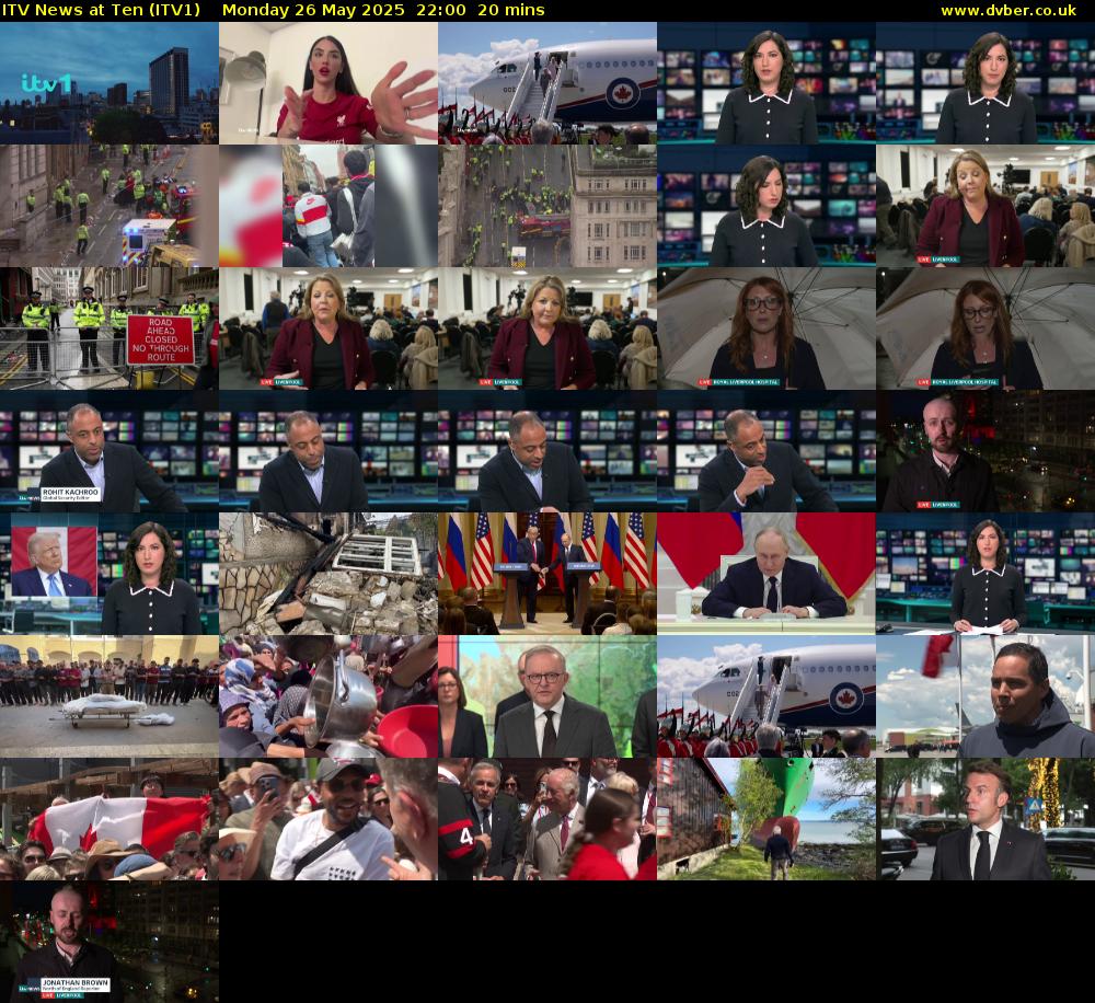 ITV News at Ten (ITV1) Monday 26 May 2025 22:00 - 22:20
