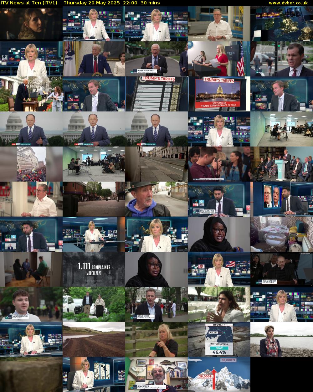 ITV News at Ten (ITV1) Thursday 29 May 2025 22:00 - 22:30