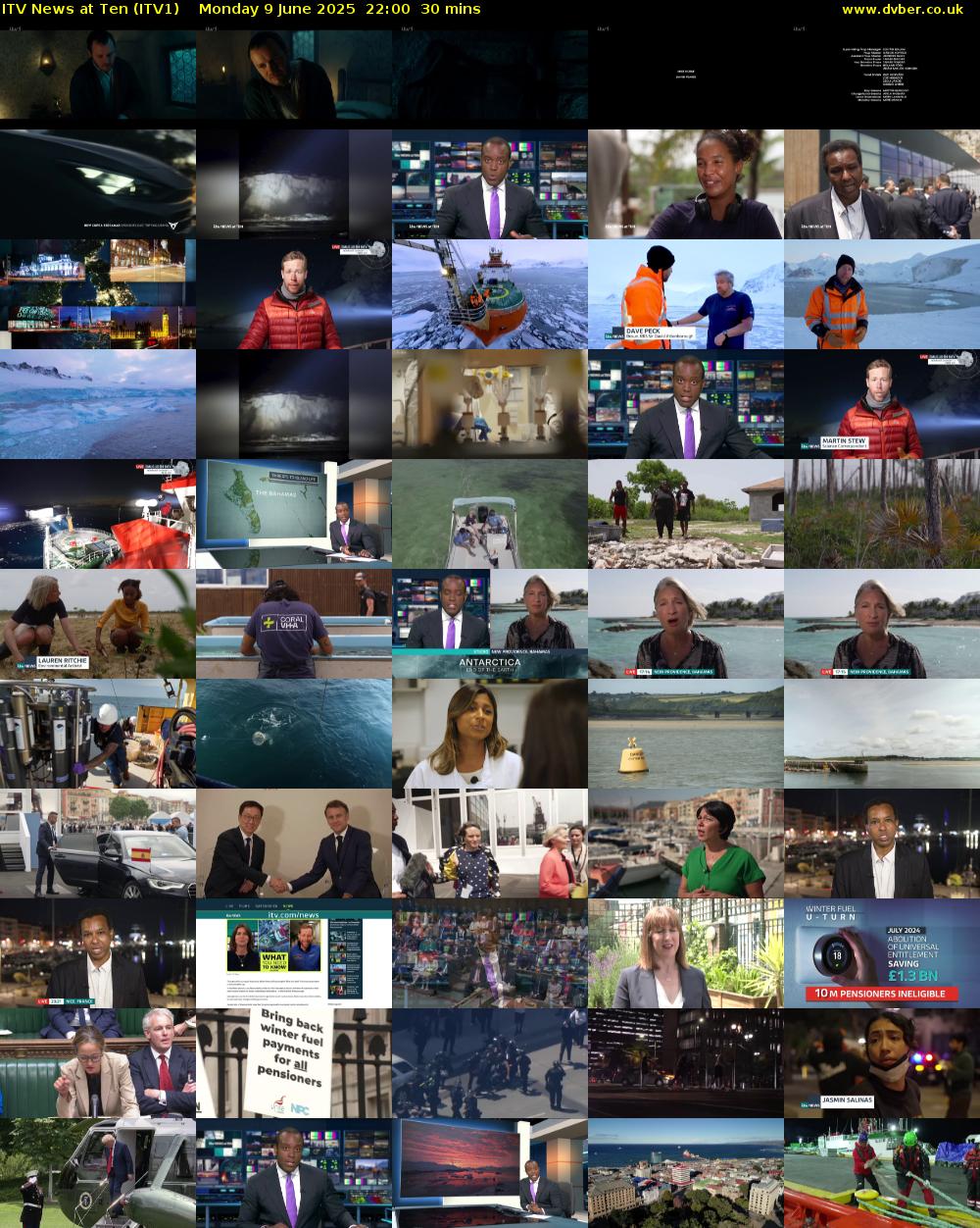 ITV News at Ten (ITV1) Monday 9 June 2025 22:00 - 22:30