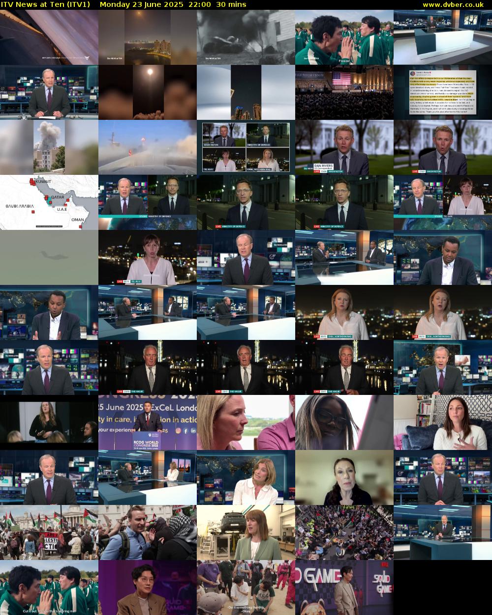 ITV News at Ten (ITV1) Monday 23 June 2025 22:00 - 22:30