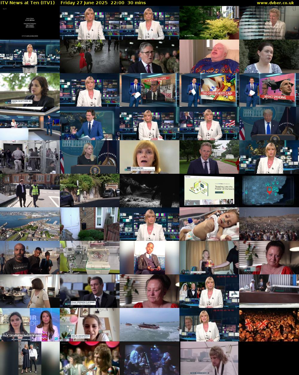 ITV News at Ten (ITV1) Friday 27 June 2025 22:00 - 22:30