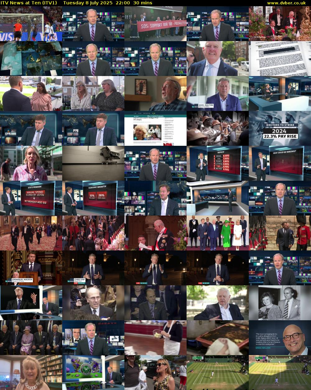 ITV News at Ten (ITV1) Tuesday 8 July 2025 22:00 - 22:30