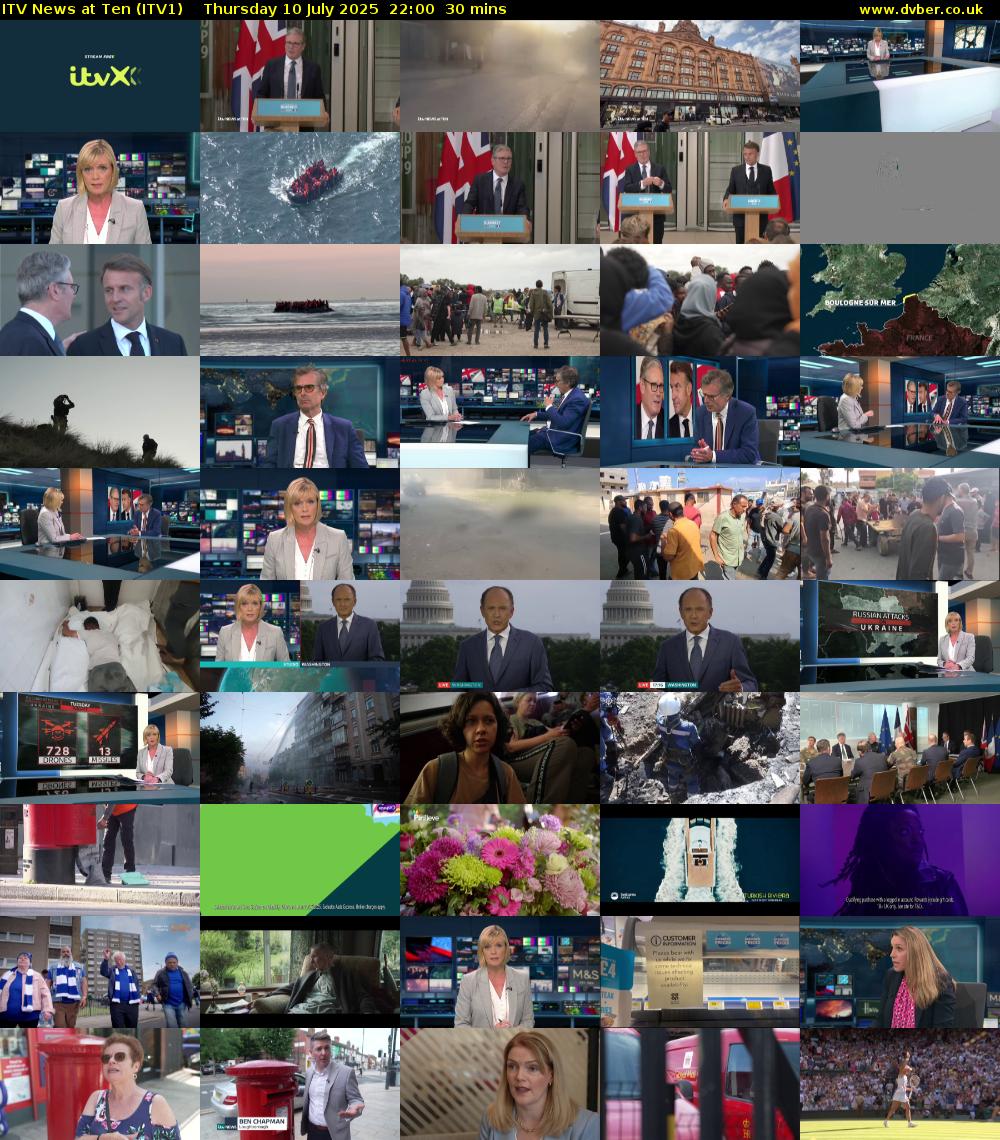 ITV News at Ten (ITV1) Thursday 10 July 2025 22:00 - 22:30