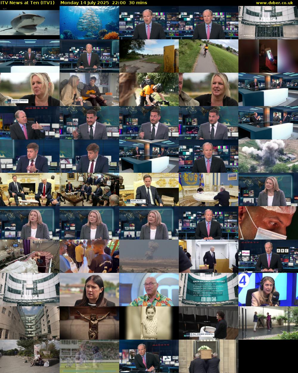 ITV News at Ten (ITV1) Monday 14 July 2025 22:00 - 22:30