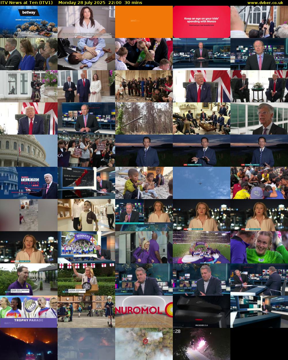 ITV News at Ten (ITV1) Monday 28 July 2025 22:00 - 22:30