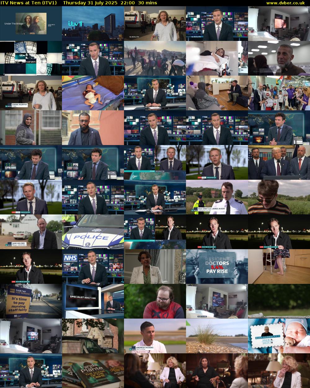 ITV News at Ten (ITV1) Thursday 31 July 2025 22:00 - 22:30