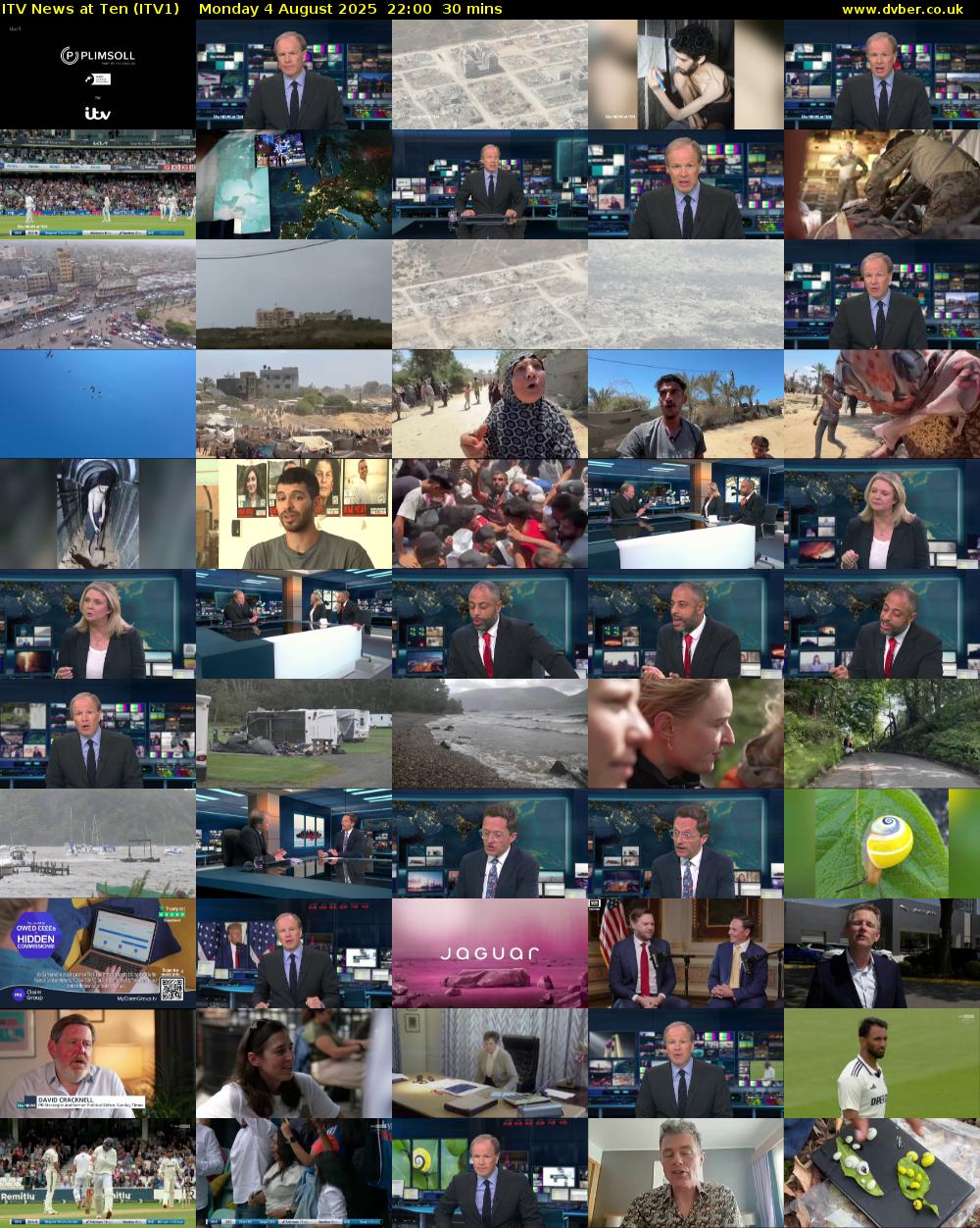 ITV News at Ten (ITV1) Monday 4 August 2025 22:00 - 22:30