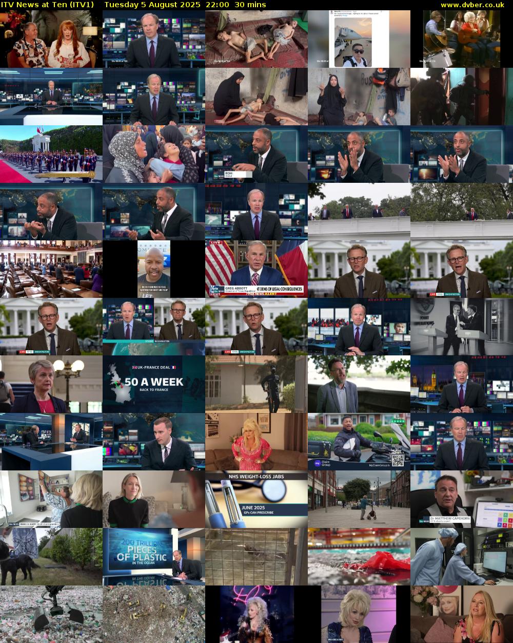 ITV News at Ten (ITV1) Tuesday 5 August 2025 22:00 - 22:30