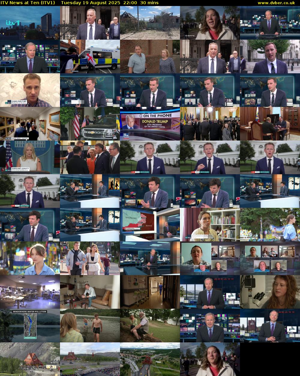 ITV News at Ten (ITV1) Tuesday 19 August 2025 22:00 - 22:30