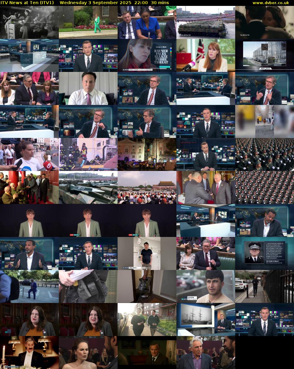 ITV News at Ten (ITV1) Wednesday 3 September 2025 22:00 - 22:30